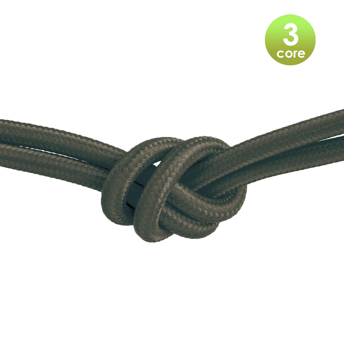Tangla lighting - TLCB01018GN - 3c - Fabric cable 3 core - in pine green